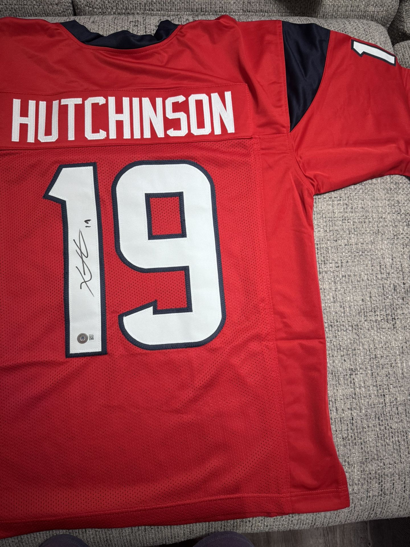 Xavier Hutchinson Signed Autograph Custom Jersey - Beckett Coa - Houston Texans
