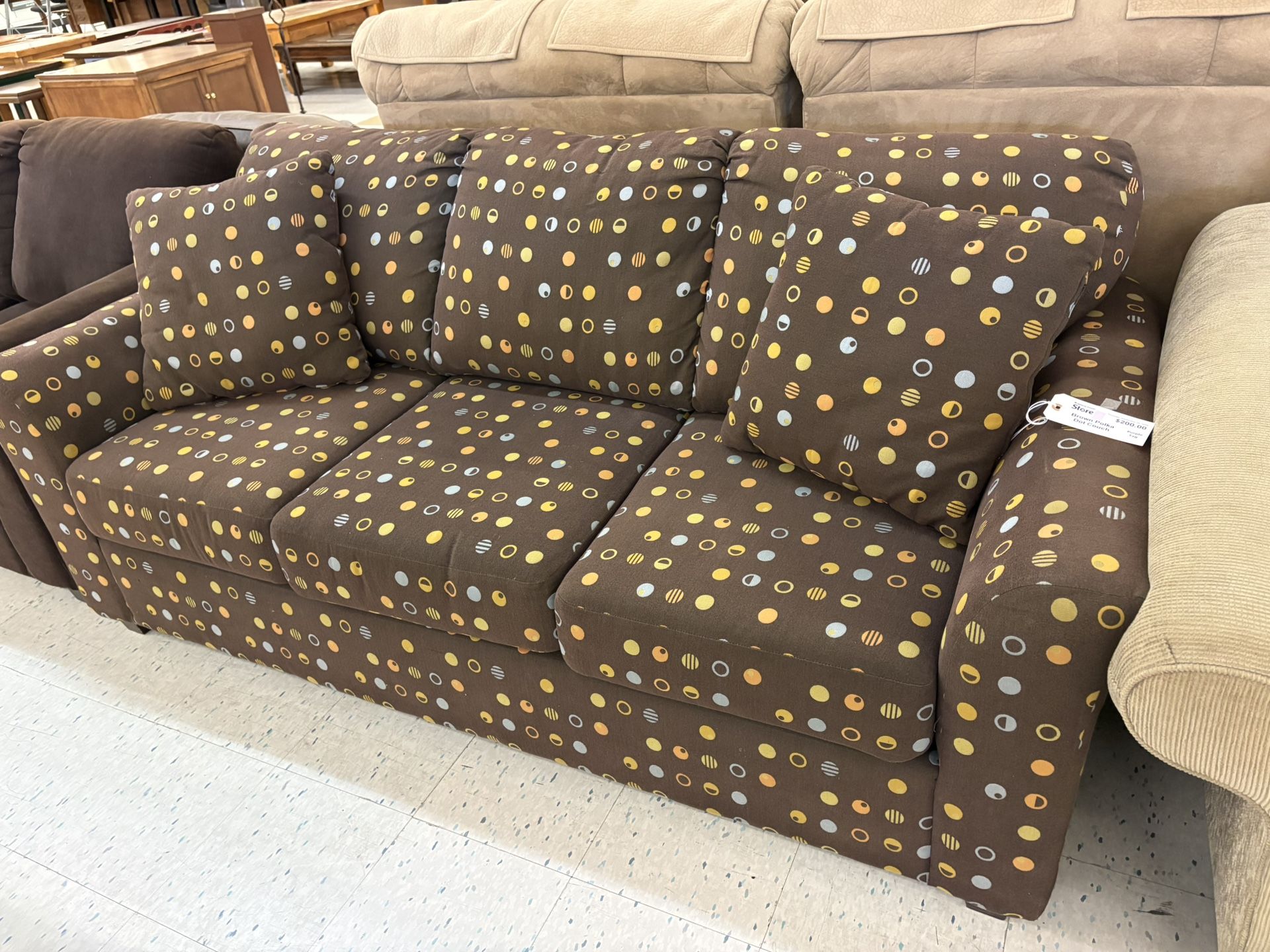 Brown Polka Dot Couch