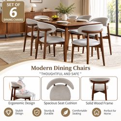 Walnut Dining Chairs (Set of 6)