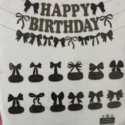 Black Bow Birthday Sign 