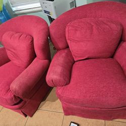 Magenta Overstuffed Chairs