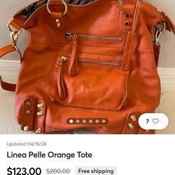 Linea Pelle Orange Tote