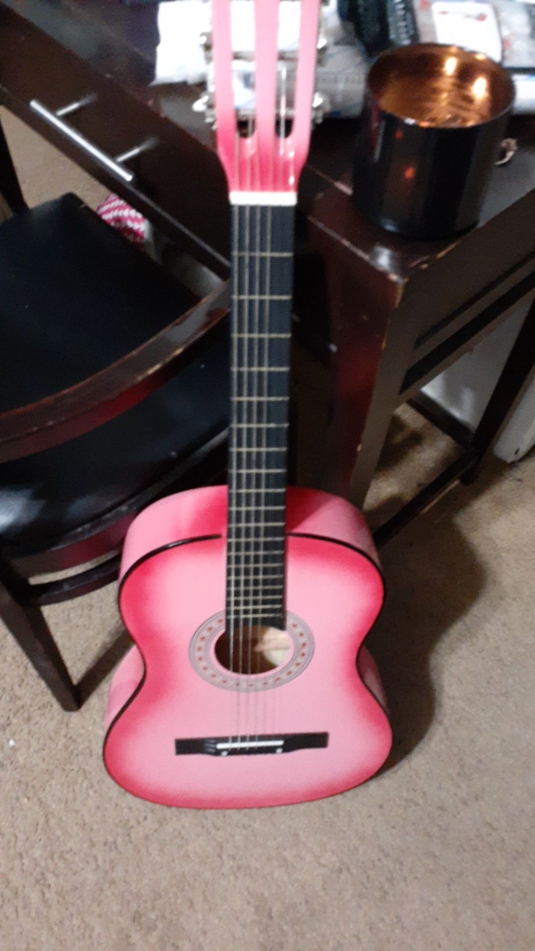 Girls pink guitar