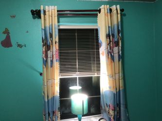 Mickey Mouse and Minnie Mouse fixture curtain
