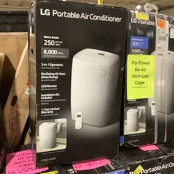 LG Electronics 6,000 BTU (DOE) 115-Volt Portable Air Conditioner LP0621WSR Cools 250 Sq. Ft. with Dehumidifier Function and LCD Remote