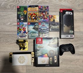 Limited Edition Zelda OLED Switch Bundle + 7 Games & Pro Controller