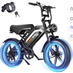 Tamobyke Electric Bike for Adults,Peak 1500W 28mph Mountain Ebike,48V 15.6AH 20" Fat Tire Electric Bicycle Full Suspension