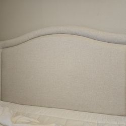 Arched Upholstered Queen Size Headboard - Beige