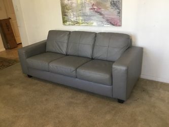 Gray Leather Couch