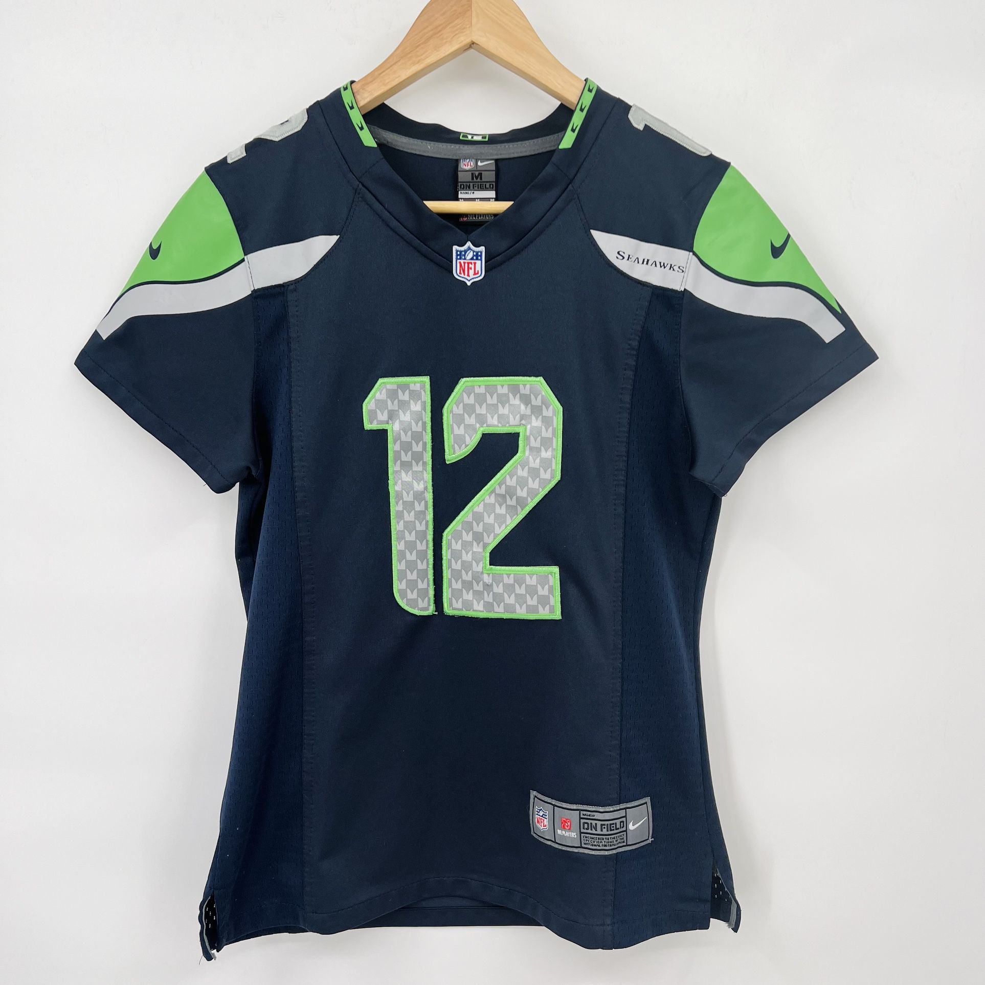 Seahawks NFL On Field Women's Embroidered Jersey 12th Man Size Medium