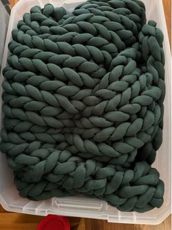 Weighted Knit Blanket - Forest Green