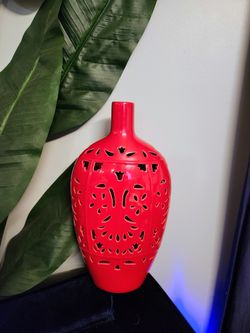 Red Decorative Vase Home Decor