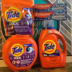 1-42 Tide Pods 1-Detergent Liquid 64loads 1-16 Tide Pods 2-Maxfresh All For $31