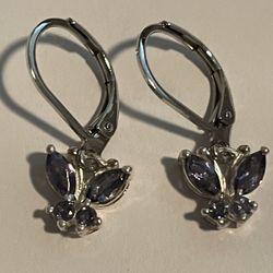 Catalina lolite Butterfly Earrings in Sterling Silver