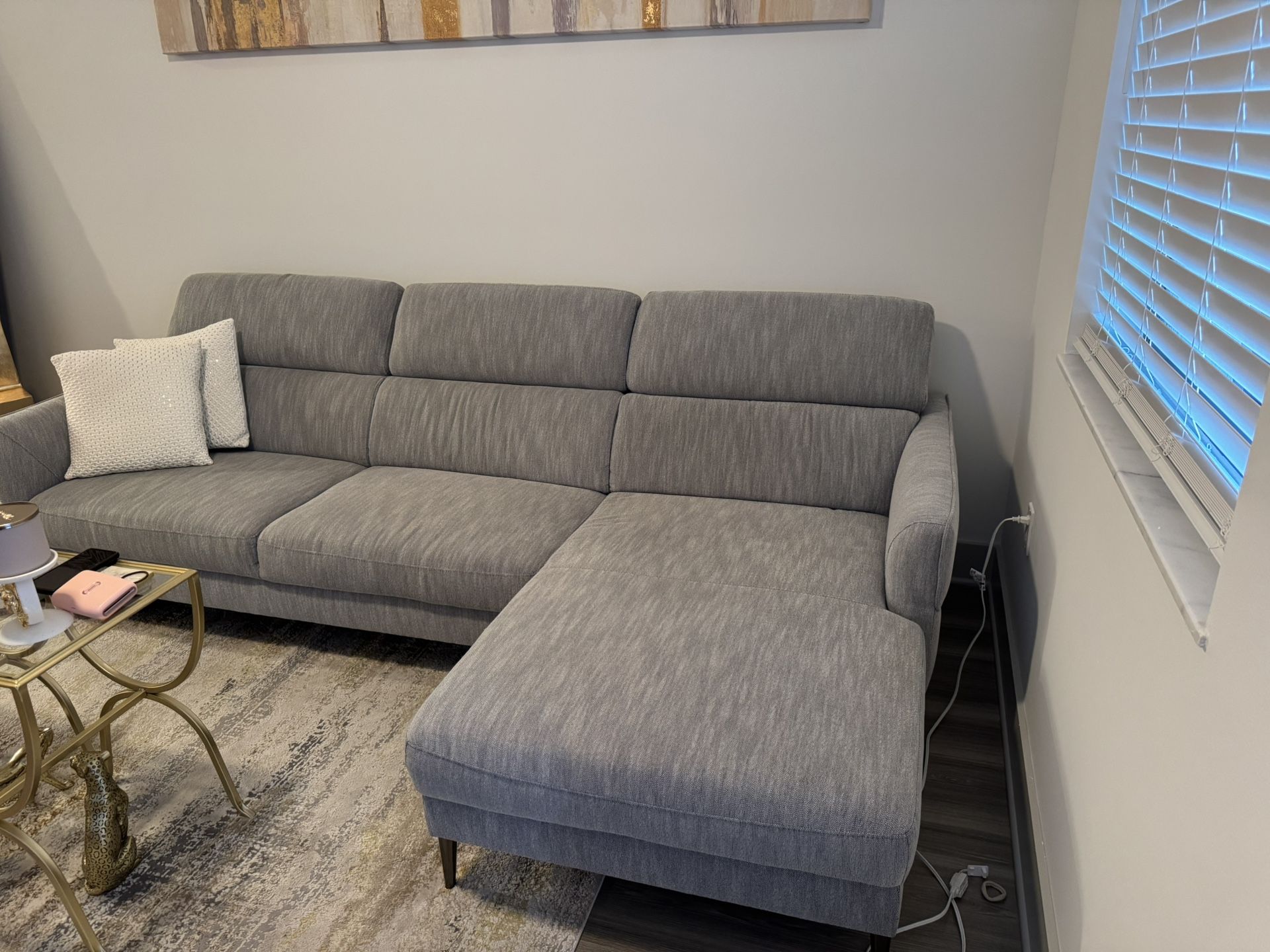 Light grey couch Sectional