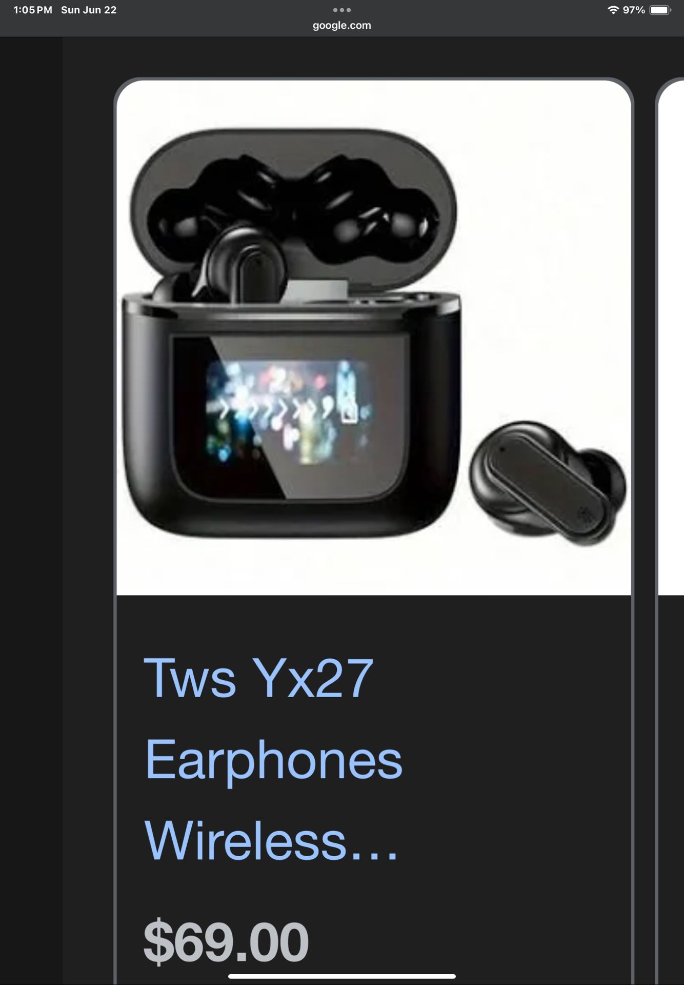 TWS YX27 Bluetooth Earbuds With Screen Case