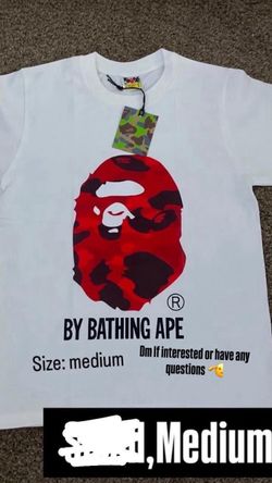 Size medium bape shirt red and white 1to1