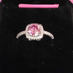 VVS Pink Diamond Adjustable Ring Jewelry 925 Silver 