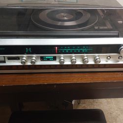 sear solid state 8 track am/fm stereo receiver system 132.(contact info removed)0, turns on record player works, 8 track player untested,  cosmetic we