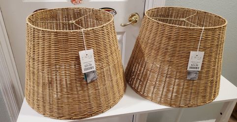 2 brand new wicker lamp shades