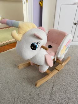 Unicorn Baby Rocking Horse, Rainbow Fairy Unicorn Rocking Horse for Toddlers