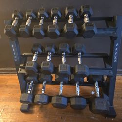 Workout Bench/Dumbbles/ RACK 