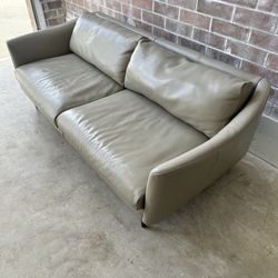 West Elm Leather Sofa -Delivery Available