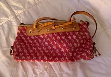 Vintage Y2K Dooney & Bourke Red DB Monogram Shoulder Bag
