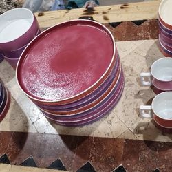 1970's Vintage 40 Piece Set Of German Block Chromatics Red Lavender 