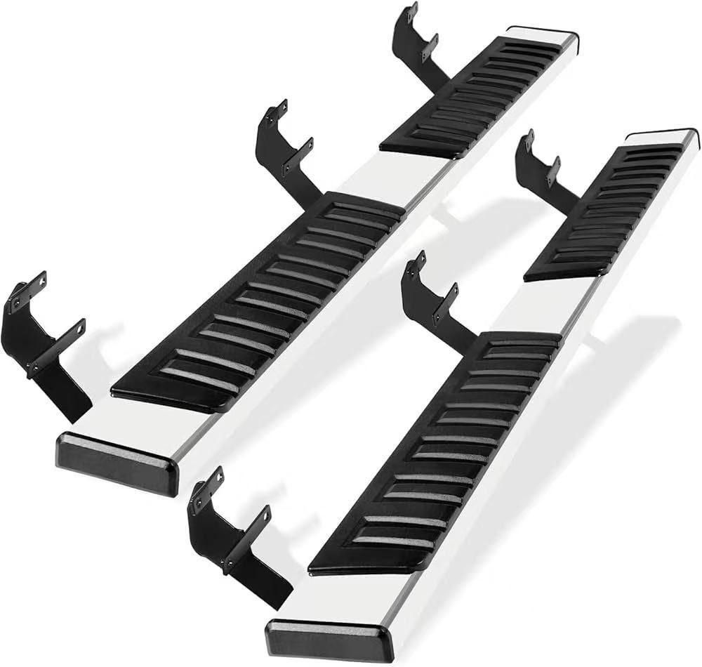 🥨6" Running Boards Compatible with 2015-2025 F-150 Crew Cab and 2017-2025 F-250 F-350 F-450 F-550 Super Crew Cab - Side Step Rails Nerf Bars (Mirror 