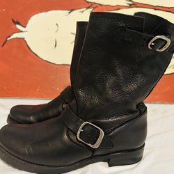 Frye Black Leather Veronica Boots