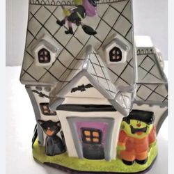 Haunted House Halloween Ceramic Cookie Jar 