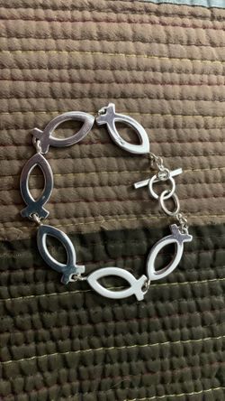 Christian Sterling Silver Fish bracelet