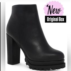 NEW! Women's Black Platform Chunky Block Heel Ankle Boots Punk Style Size 7.5