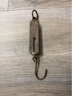 Antique Brass Hanging Scale early century vintage PS&W Co spring balance