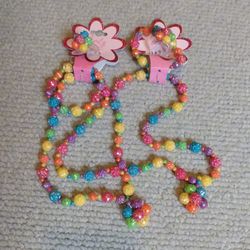 2 BRAND NEW WITH TAGS GIRLS GLAZED DAZZLING FLORAL BEADED & BEADED 3-PIECE JEWELRY SETS - AGES 3+