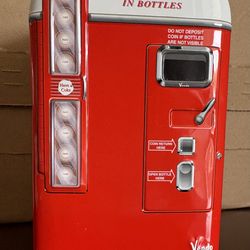 Vintage Coca-Cola Vending Machine Metal Storage Box 7" Tall