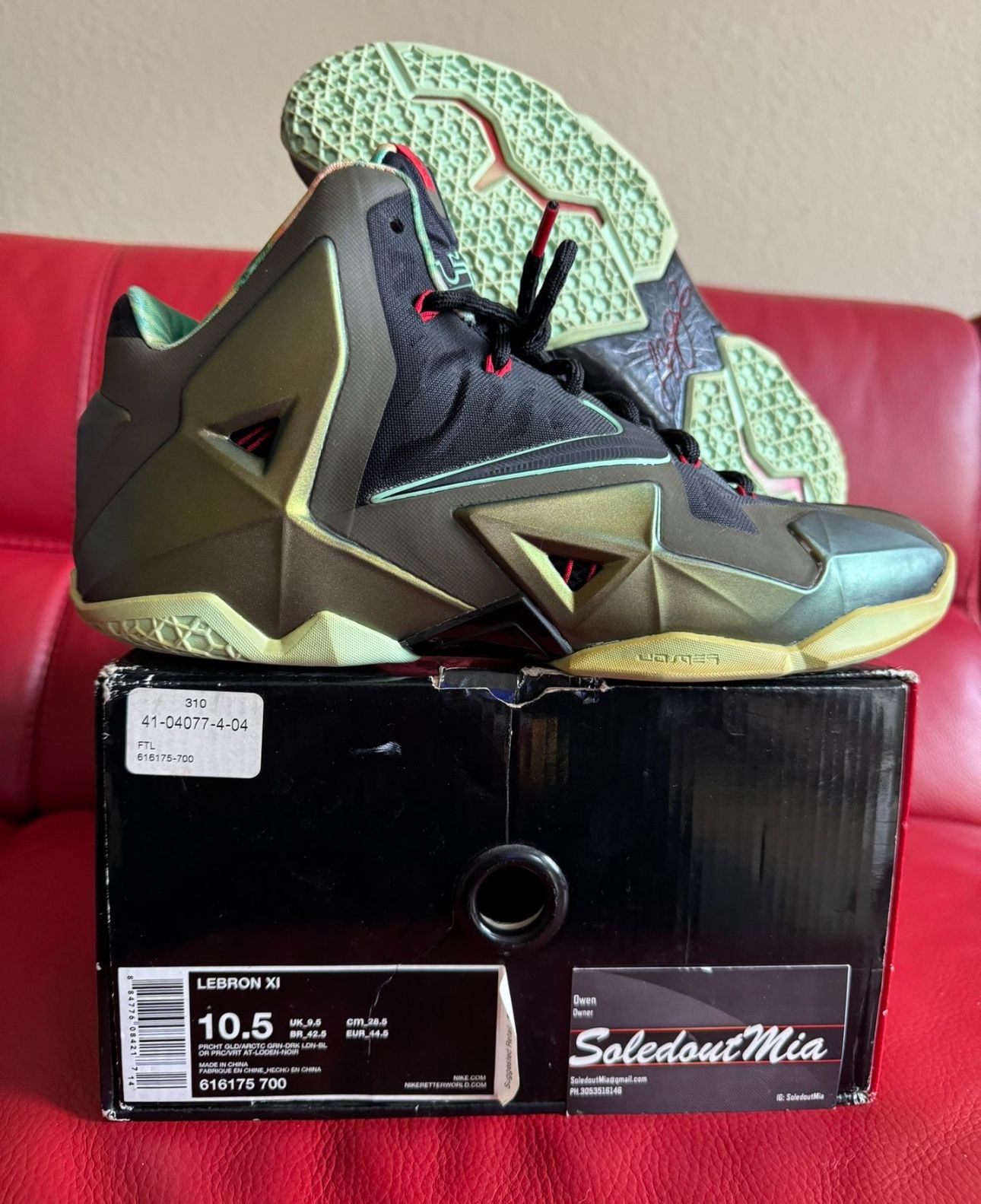 NIKE AIR LEBRON XI KINGS PRIDE FOAMPOSITE GREEN SZ10.5 south Beach Jordan Lost And Found Penny Foamposite Off White A Ma Maniere Bred 4 Sb Jordan