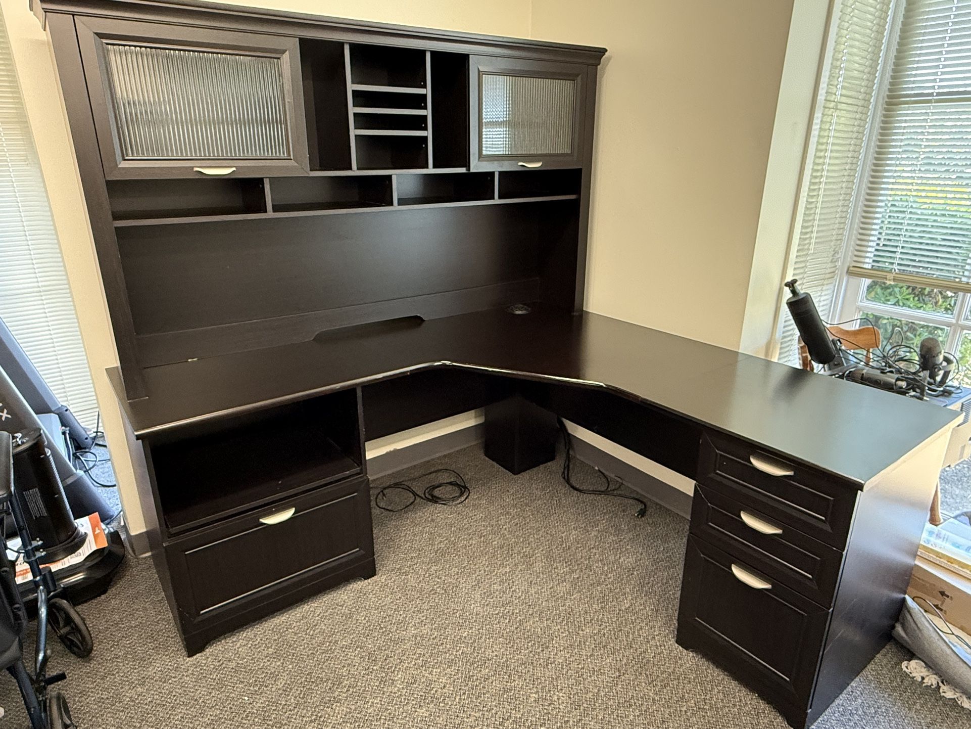 Free Office Desks: 2 Desks with 2 hutches 