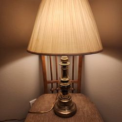 Antique Brass Lamp With Shade