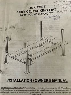 Direct Lift 8,000 lb Four Post Lift