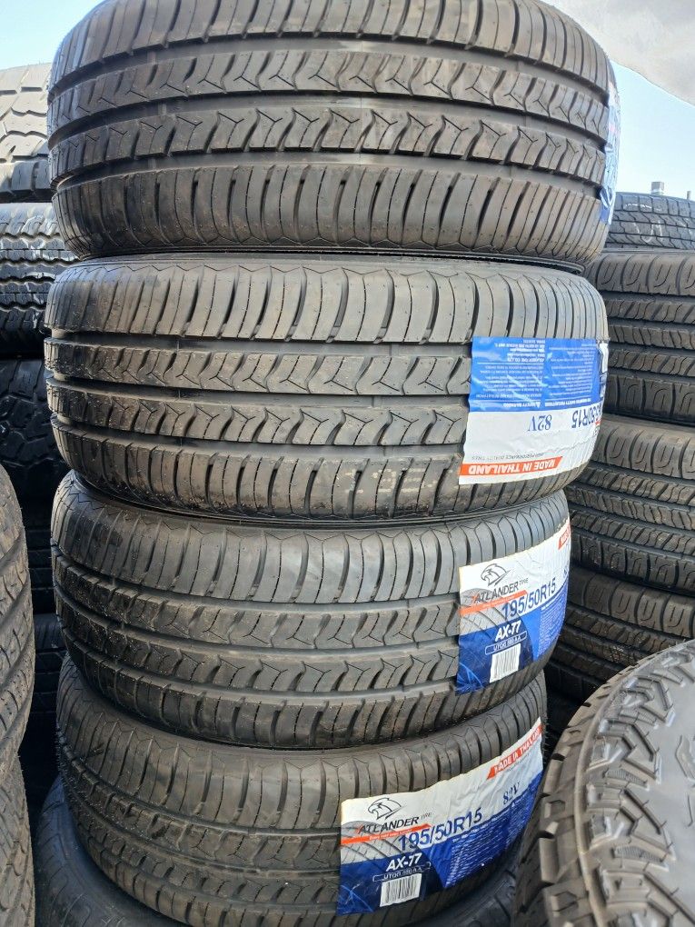 4 New Tires Installed/ 4 Llantas Nuevas Instaladas 195/50/15 Atlanders Tires