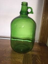 4 Vintage emerald Green Glass Jugs