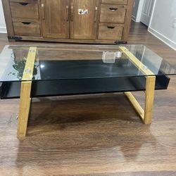 Wood And Glass Coffee Table