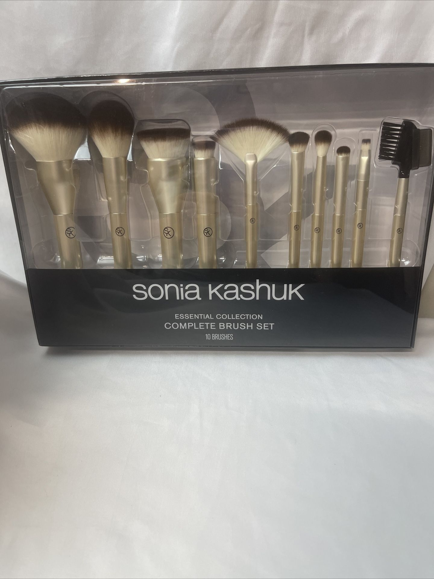 Sonia Kashuk~Essential Collection Complete 10 Piece Makeup Brush Set~New In Box