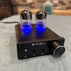 SMSL T2 Vacuum Tube Headphone Amplifier, Mini Audio HiFi Stereo Integrated Amp