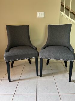 Set of 2 Dark Gray Accent Chairs – $50