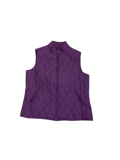 Relativity Puffer Vest Size Kid Girls Medium Lightweight Quilted Sleeveless Purple Plum zip-up front