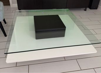 Modern Black, white, and glass coffee table