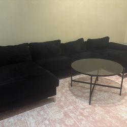 Black Sofa And Table 